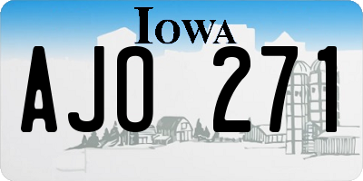 IA license plate AJO271