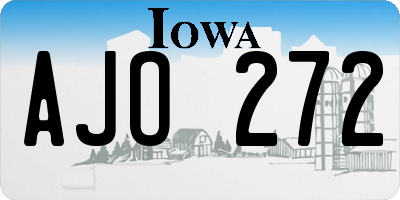 IA license plate AJO272