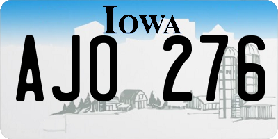 IA license plate AJO276