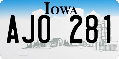 IA license plate AJO281
