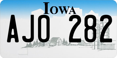 IA license plate AJO282
