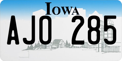 IA license plate AJO285