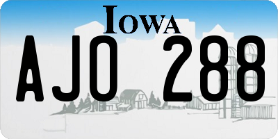 IA license plate AJO288