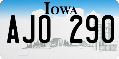 IA license plate AJO290
