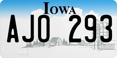 IA license plate AJO293