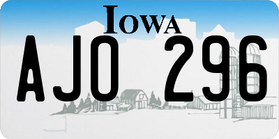 IA license plate AJO296