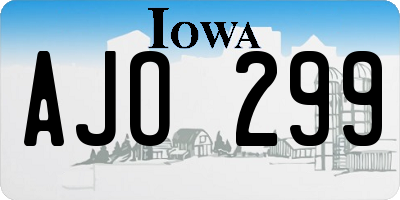 IA license plate AJO299