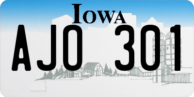 IA license plate AJO301