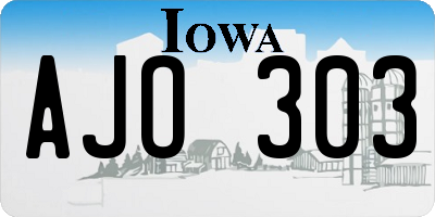 IA license plate AJO303