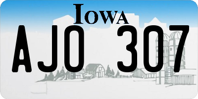 IA license plate AJO307