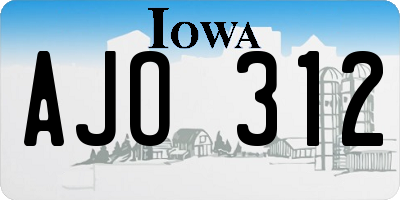 IA license plate AJO312