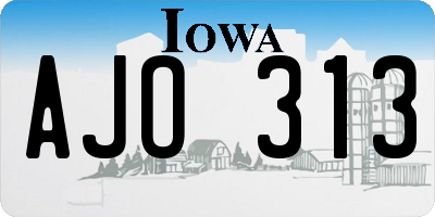 IA license plate AJO313