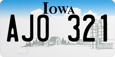 IA license plate AJO321