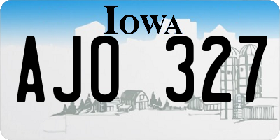 IA license plate AJO327