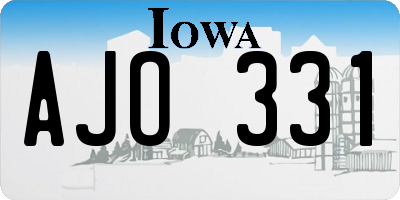 IA license plate AJO331