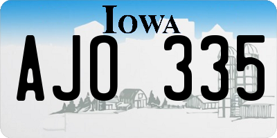 IA license plate AJO335