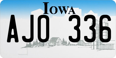 IA license plate AJO336