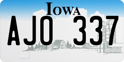 IA license plate AJO337
