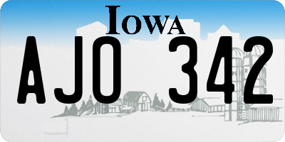 IA license plate AJO342