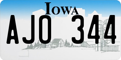 IA license plate AJO344