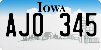 IA license plate AJO345