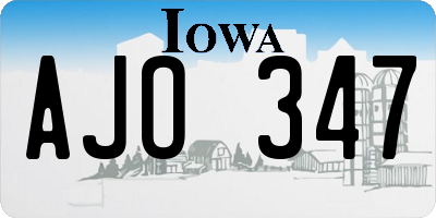 IA license plate AJO347