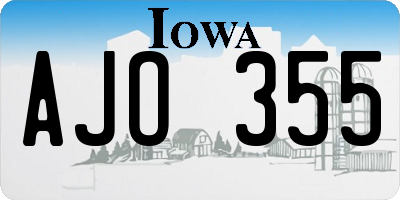 IA license plate AJO355