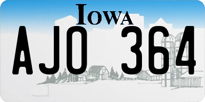 IA license plate AJO364