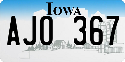 IA license plate AJO367