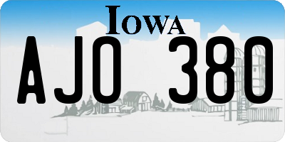 IA license plate AJO380