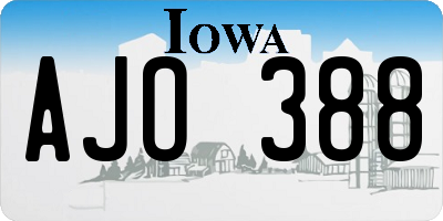 IA license plate AJO388