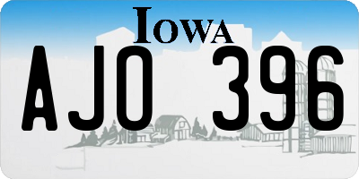 IA license plate AJO396