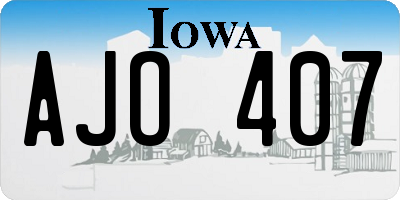 IA license plate AJO407