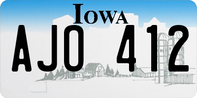 IA license plate AJO412