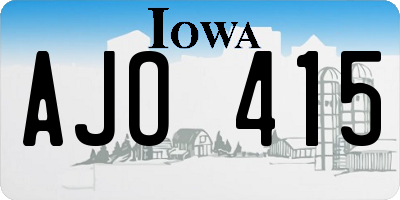 IA license plate AJO415