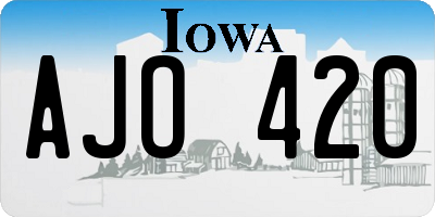 IA license plate AJO420
