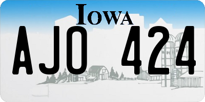 IA license plate AJO424