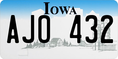 IA license plate AJO432