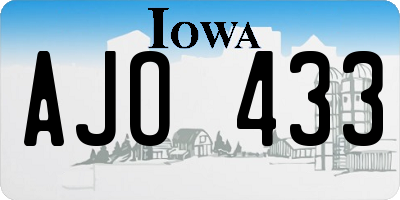 IA license plate AJO433