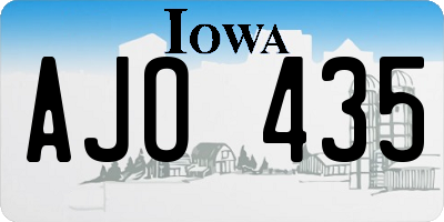 IA license plate AJO435