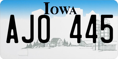 IA license plate AJO445