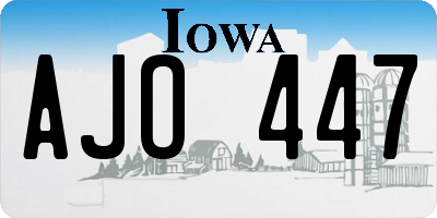 IA license plate AJO447