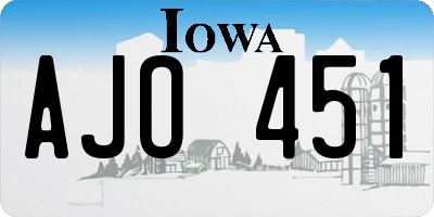 IA license plate AJO451