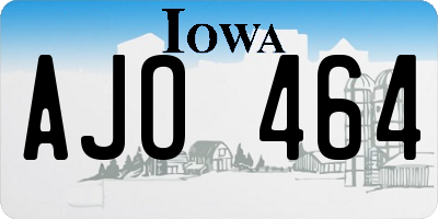IA license plate AJO464