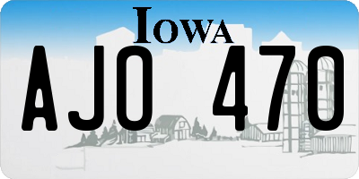 IA license plate AJO470