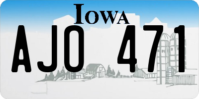 IA license plate AJO471