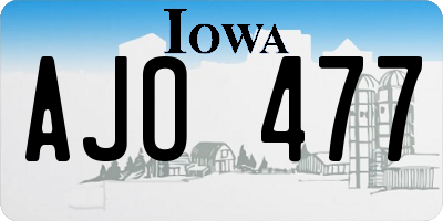 IA license plate AJO477
