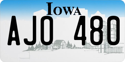 IA license plate AJO480