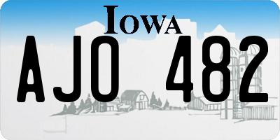 IA license plate AJO482