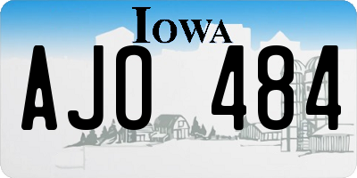 IA license plate AJO484